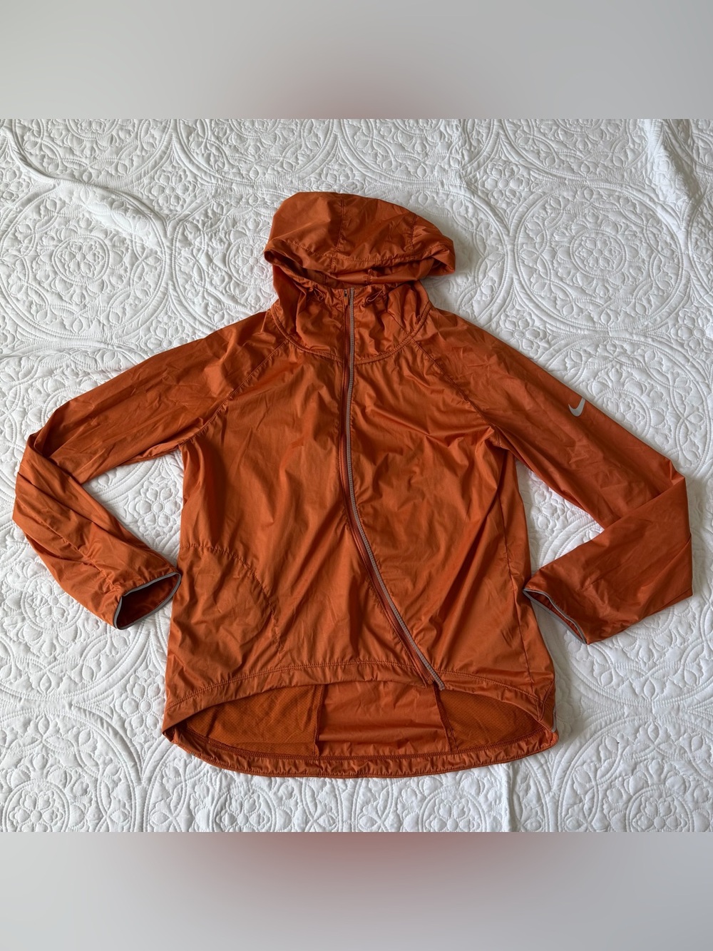 Burnt Orange Lightweight Hooded Windbreaker